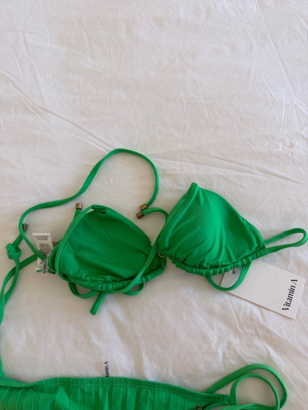 Vitamin A Green Ribbed Triangle Bikini - Picture 4 of 4
